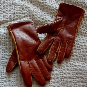 Vintage Isotoner Grinnell, M/Lg, Light Brown Gloves